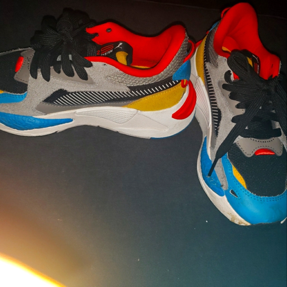 Boys Puma RX- Blue, Red,Yellow, and White.